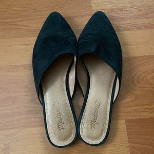 Madewell Remi Mule Black Suede Pointed Toe Slip On Flat Womens Size 8.5